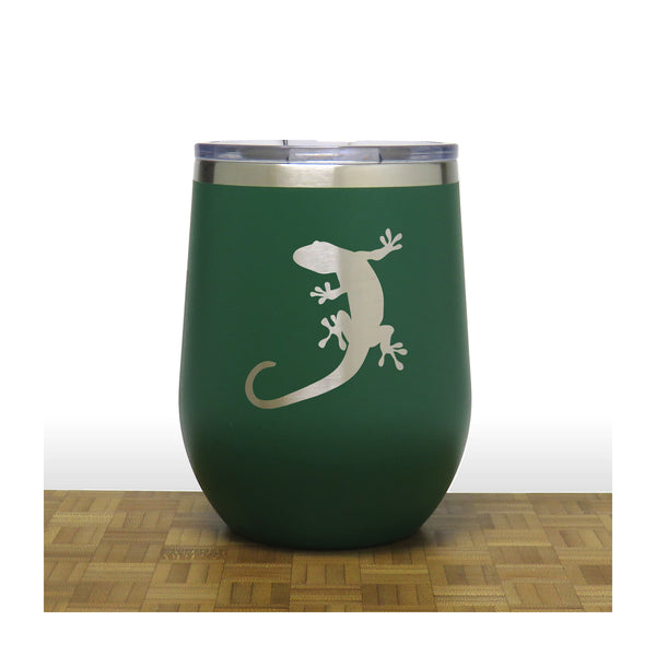 Green - Gecko PC 12oz STEMLESS WINE - Copyright Hues in Glass