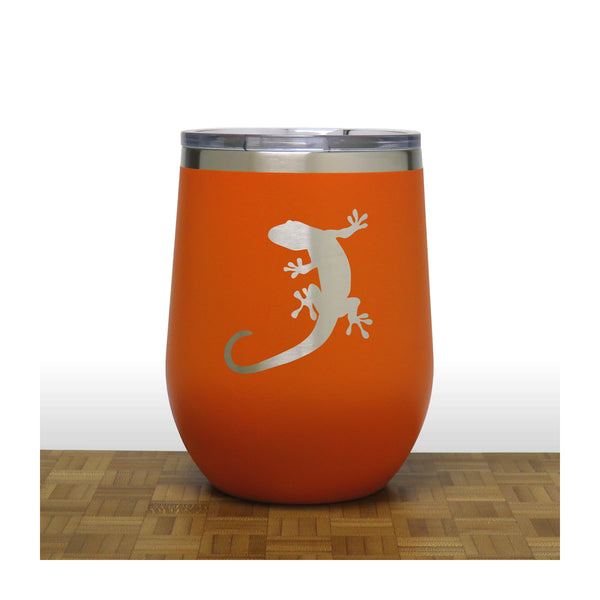 Orange - Gecko PC 12oz STEMLESS WINE - Copyright Hues in Glass