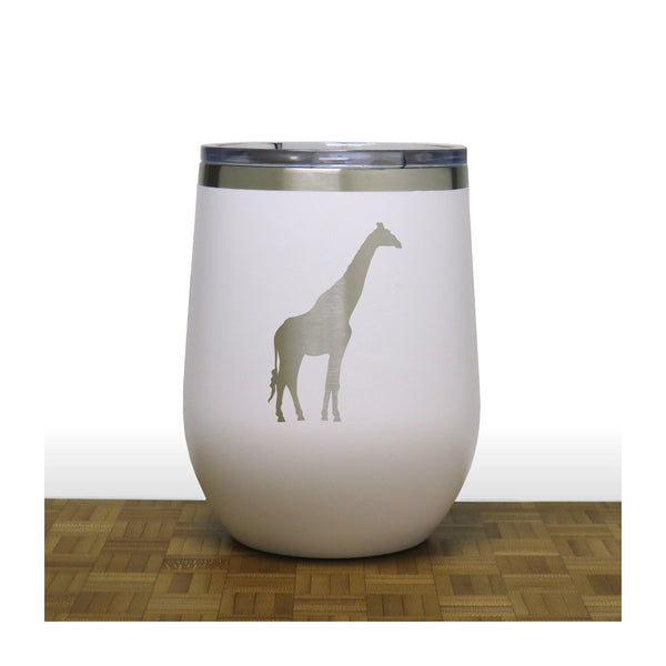 White - Giraffe PC 12oz STEMLESS WINE - Copyright Hues in Glass