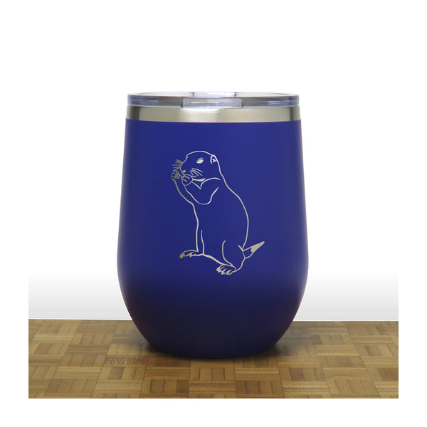 Blue - Gopher PC 12oz STEMLESS WINE - Copyright Hues in Glass