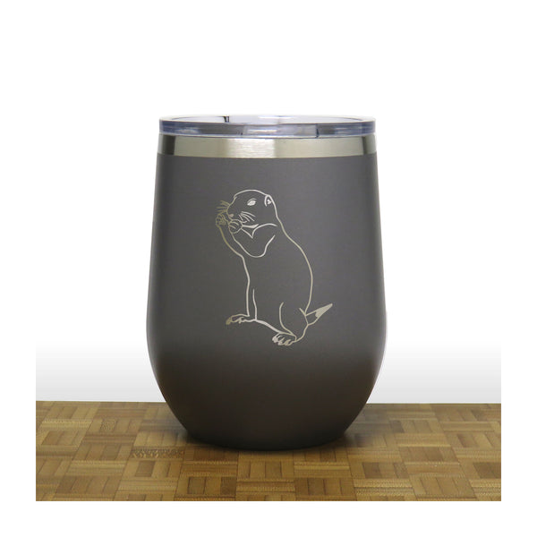 Grey - Gopher PC 12oz STEMLESS WINE - Copyright Hues in Glass