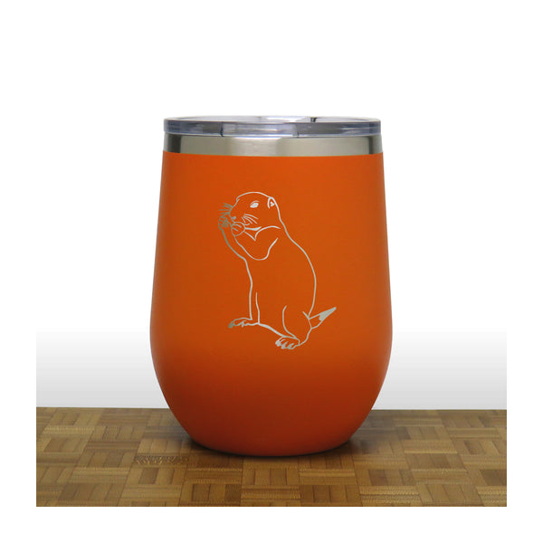 Orange - Gopher PC 12oz STEMLESS WINE - Copyright Hues in Glass