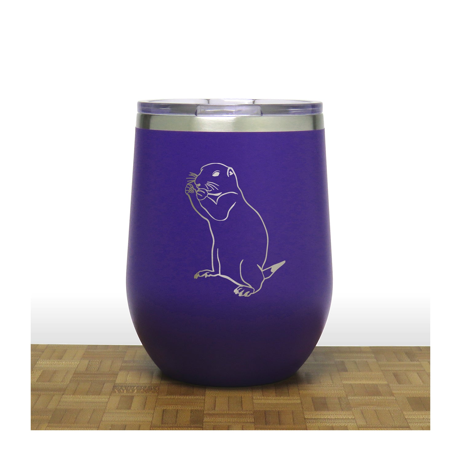 Purple - Gopher PC 12oz STEMLESS WINE - Copyright Hues in Glass