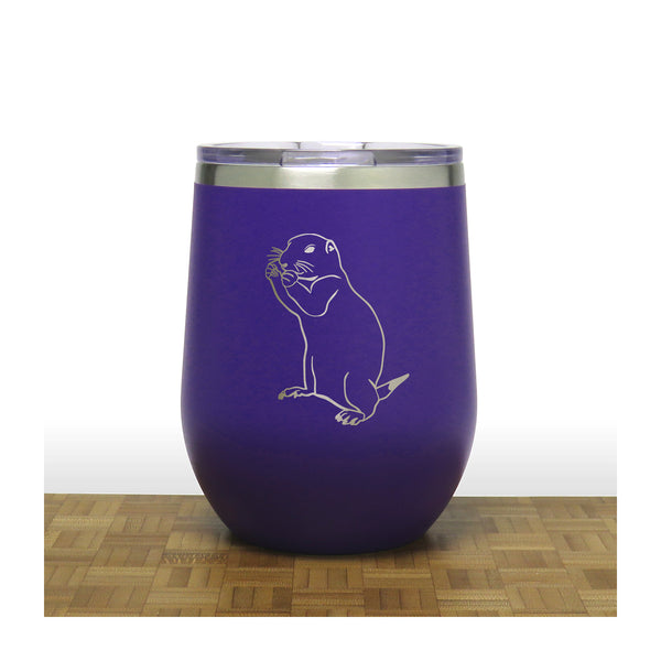 Purple - Gopher PC 12oz STEMLESS WINE - Copyright Hues in Glass