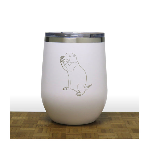 White - Gopher PC 12oz STEMLESS WINE - Copyright Hues in Glass