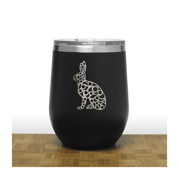 Black - Hare PC 12oz STEMLESS WINE - Copyright Hues in Glass