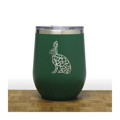 Green - Hare PC 12oz STEMLESS WINE - Copyright Hues in Glass