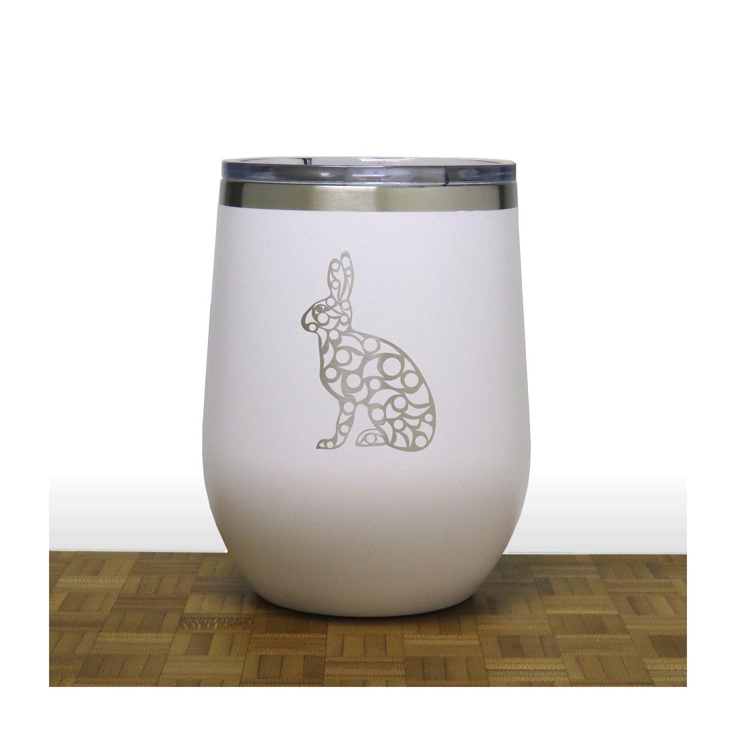 White - Hare PC 12oz STEMLESS WINE - Copyright Hues in Glass