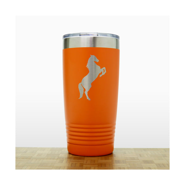 Orange - Prancing Horse 20 oz Insulated Tumbler - Copyright Hues in Glass