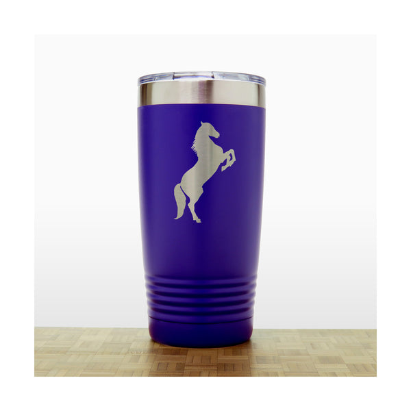 Purple - Prancing Horse 20 oz Insulated Tumbler - Copyright Hues in Glass