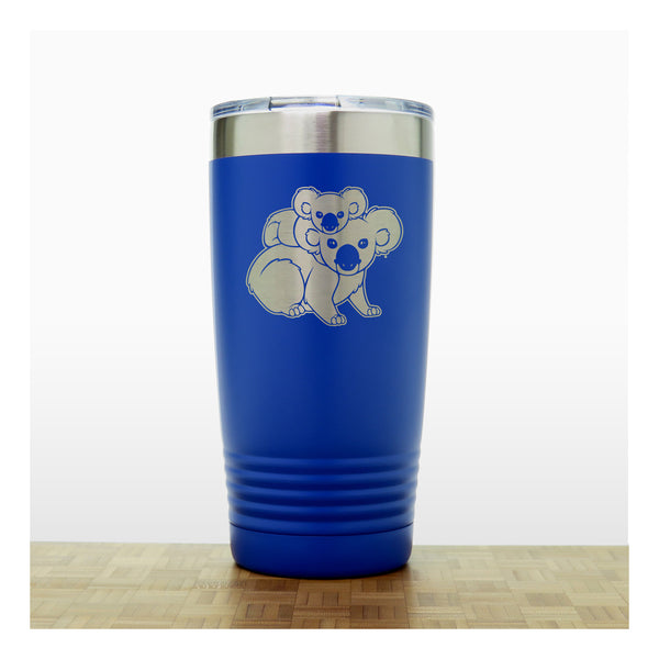 Blue - Koala with Baby 20 oz Insulated Tumbler - Copyright Hues in Glass