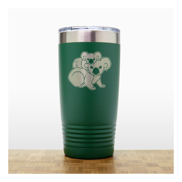 Greeen - Koala with Baby 20 oz Insulated Tumbler - Copyright Hues in Glass