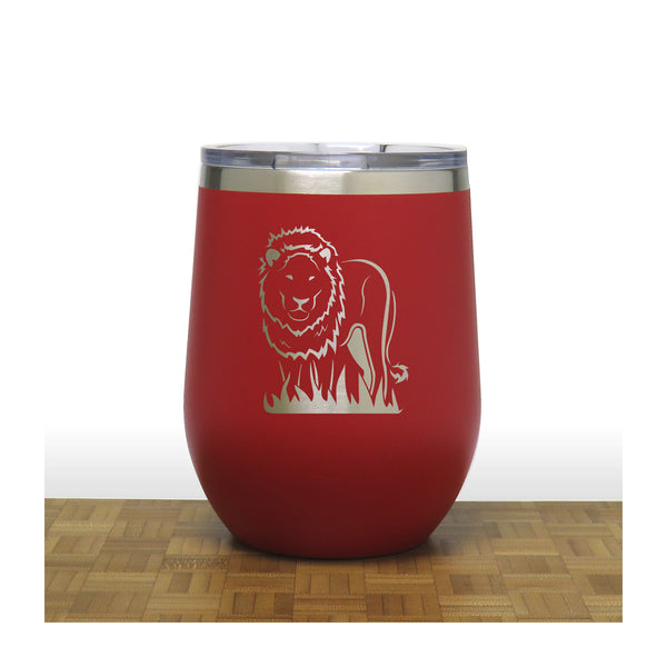 Red - Lion PC 12oz STEMLESS WINE - Copyright Hues in Glass 