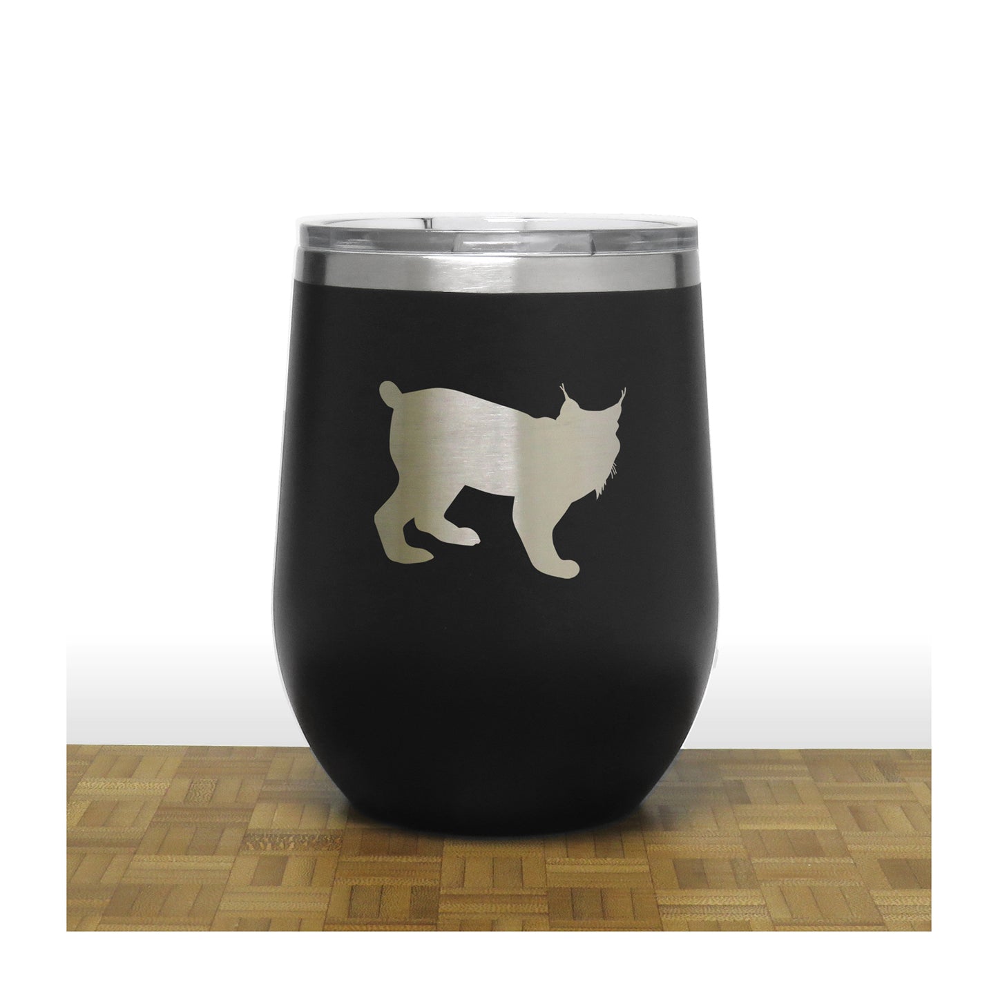Black - Lynx PC 12oz STEMLESS WINE - Copyright Hues in Glass