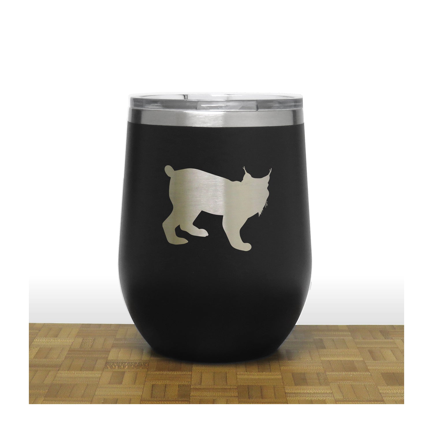 Black - Lynx PC 12oz STEMLESS WINE - Copyright Hues in Glass