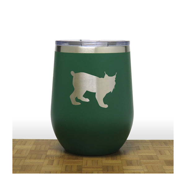 Green - Lynx PC 12oz STEMLESS WINE - Copyright Hues in Glass