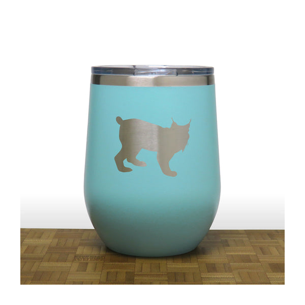 Teal - Lynx PC 12oz STEMLESS WINE - Copyright Hues in Glass