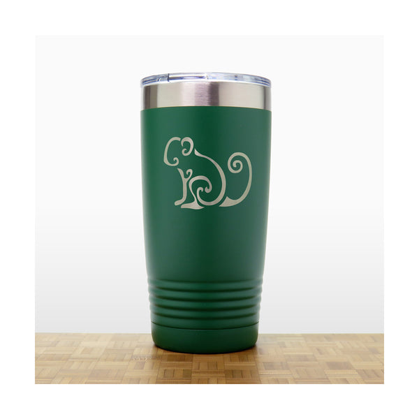 Green - Monkey 20 oz Insulated Tumbler - Copyright Hues in Glass