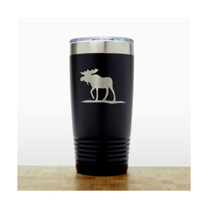 Black - Moose_2  20 oz Insulated Tumbler - Copyright Hues in Glass