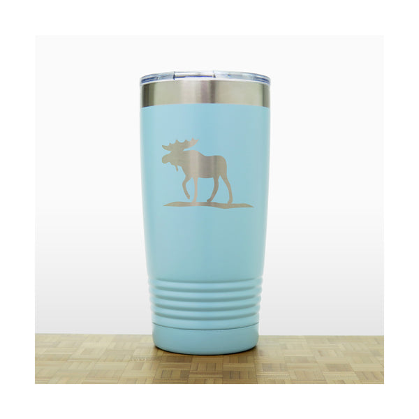 Teal - Moose_2 20 oz Insulated Tumbler - Copyright Hues in Glass