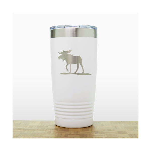 White - Moose_2 20 oz Insulated Tumbler - Copyright Hues in Glass