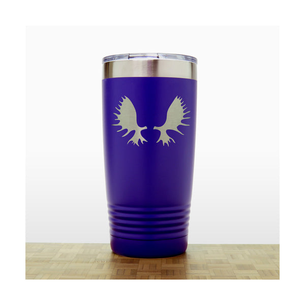 Purple - Moose Antlers 20 oz Insulated Tumbler - Copyright Hues in Glass