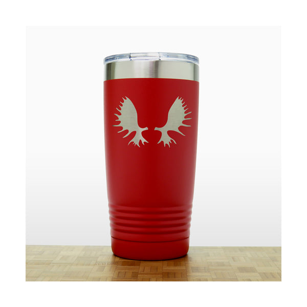 Red - Moose Antlers 20 oz Insulated Tumbler - Copyright Hues in Glass