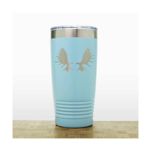 Teal - Moose Antlers 20 oz Insulated Tumbler - Copyright Hues in Glass