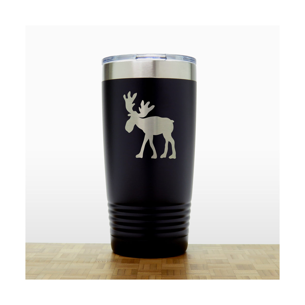 Black - Moose Whimsical 3 20 oz Insulated Tumbler - Copyright Hues in Glass