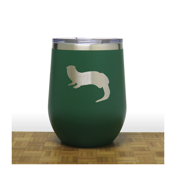 Green - Otter PC 12oz STEMLESS WINE - Copyright Hues in Glass