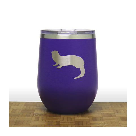 Purple - Otter PC 12oz STEMLESS WINE - Copyright Hues in Glass