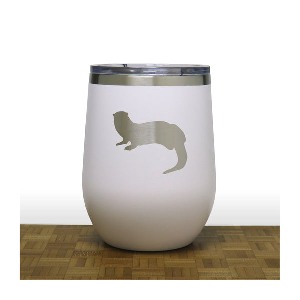 White - Otter PC 12oz STEMLESS WINE - Copyright Hues in Glass