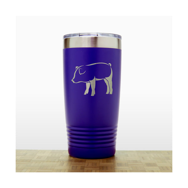 Purple - Pig 2 20 oz Insulated Tumbler - Copyright Hues in Glass