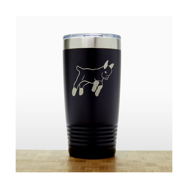 Black - Pygmy Goat 2 20 oz Insulated Tumbler - Copyright Hues in Glass