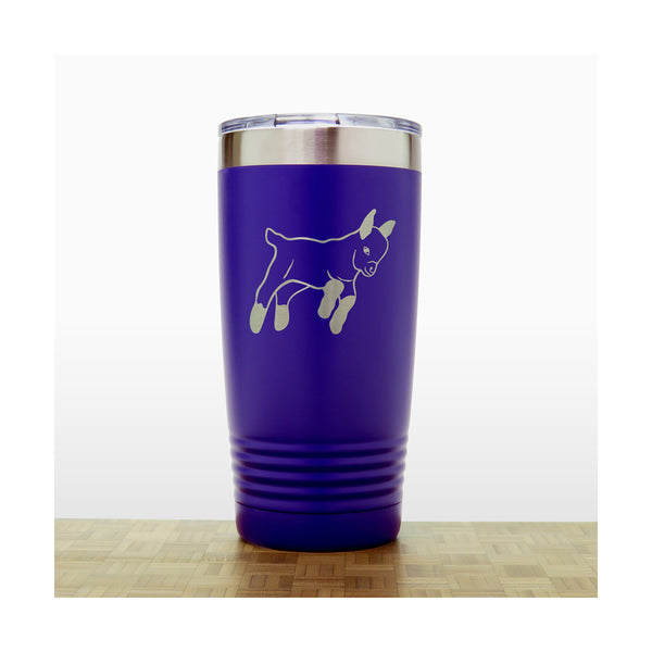 Purple - Pygmy Goat 2 20 oz Insulated Tumbler - Copyright Hues in Glass