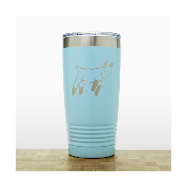 Teal - Pygmy Goat 2 20 oz Insulated Tumbler - Copyright Hues in Glass