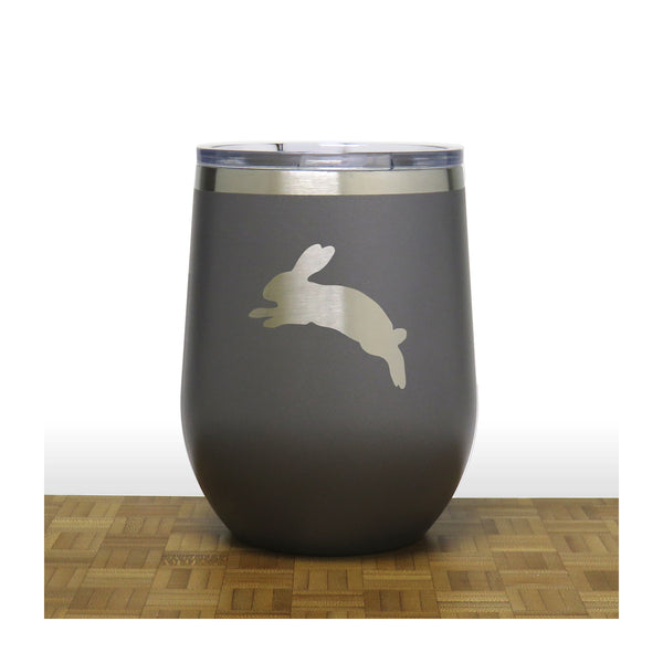 Grey -  Jumping Rabbit PC 12oz STEMLESS WINE - Copyright Hues in Glass