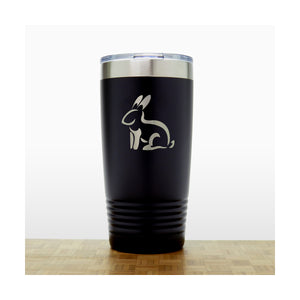 Black - Sitting Rabbit 20 oz Insulated Tumbler - Copyright Hues in Glass