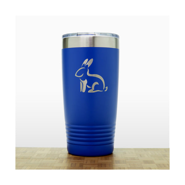 Blue - Sitting Rabbit 20 oz Insulated Tumbler - Copyright Hues in Glass