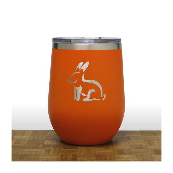 Orange - Sitting Rabbit PC 12oz STEMLESS WINE - Copyright Hues in Glass