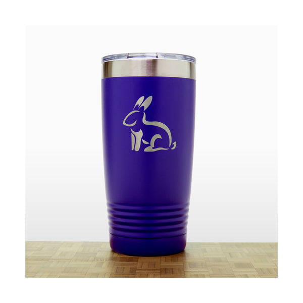 Purple - Sitting Rabbit 20 oz Insulated Tumbler - Copyright Hues in Glass