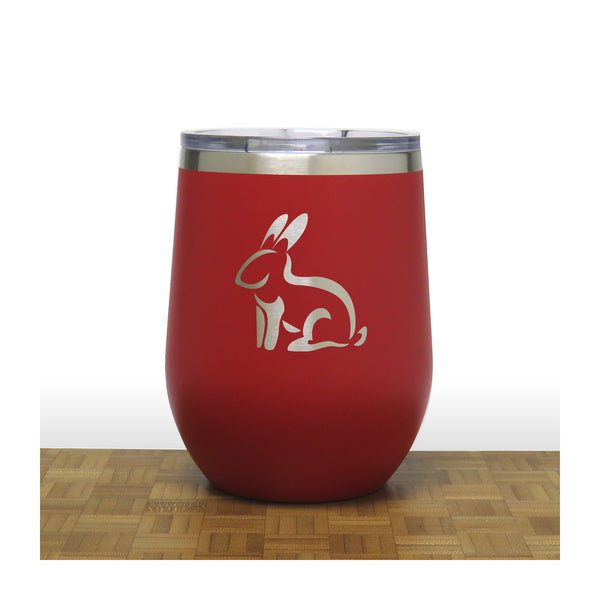 Red - Sitting Rabbit PC 12oz STEMLESS WINE - Copyright Hues in Glass