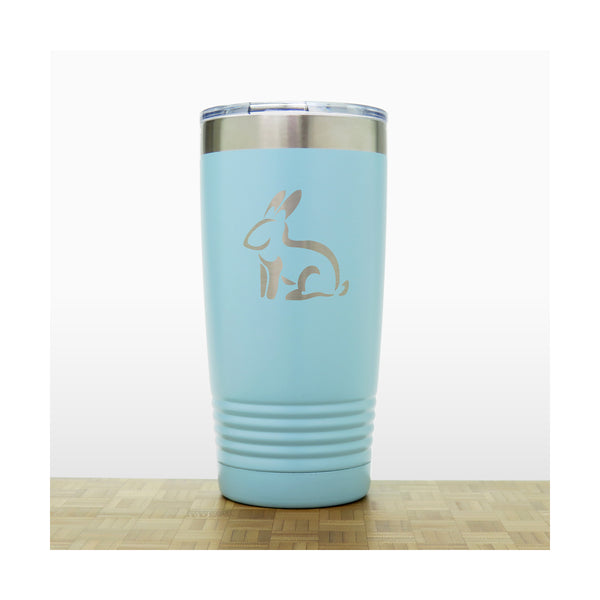Teal - Sitting Rabbit 20 oz Insulated Tumbler - Copyright Hues in Glass
