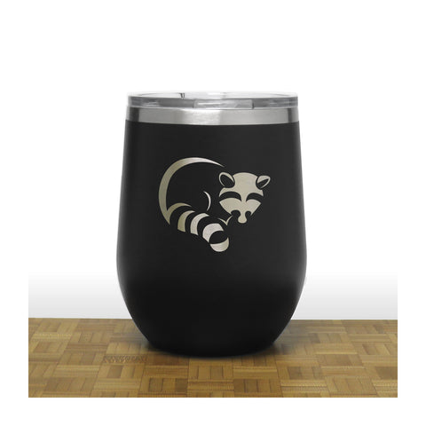 Black - Raccoon PC 12oz STEMLESS WINE - Copyright Hues in Glass
