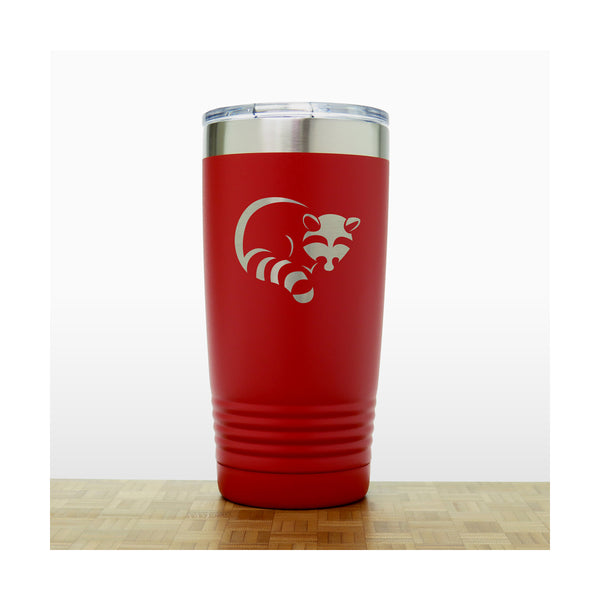 Red - Raccoon 20 oz Insulated Tumbler - Copyright Hues in Glass