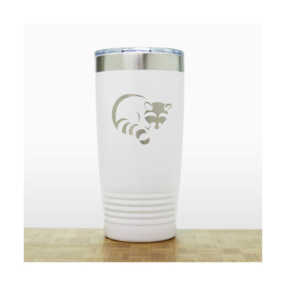 White - Raccoon 20 oz Insulated Tumbler - Copyright Hues in Glass