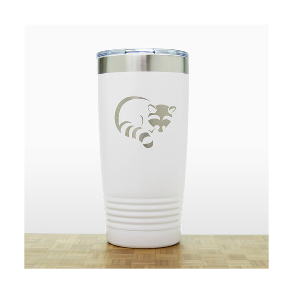 White - Raccoon 20 oz Insulated Tumbler - Copyright Hues in Glass