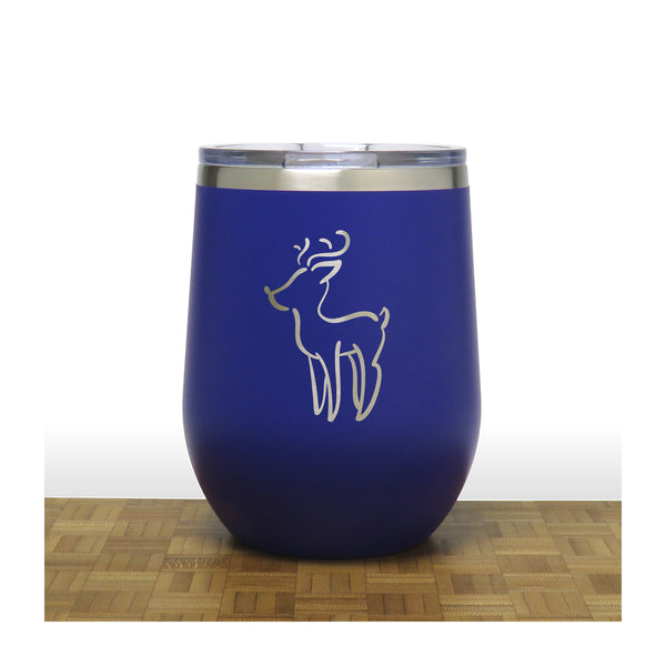 Blue - Rudolph Design 2 PC 12oz STEMLESS WINE - Copyright Hues in Glass