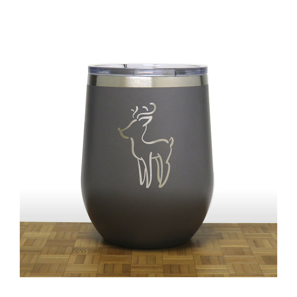 Grey - Rudolph Design 2 PC 12oz STEMLESS WINE - Copyright Hues in Glass