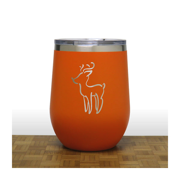 Orange - Rudolph Design 2 PC 12oz STEMLESS WINE - Copyright Hues in Glass